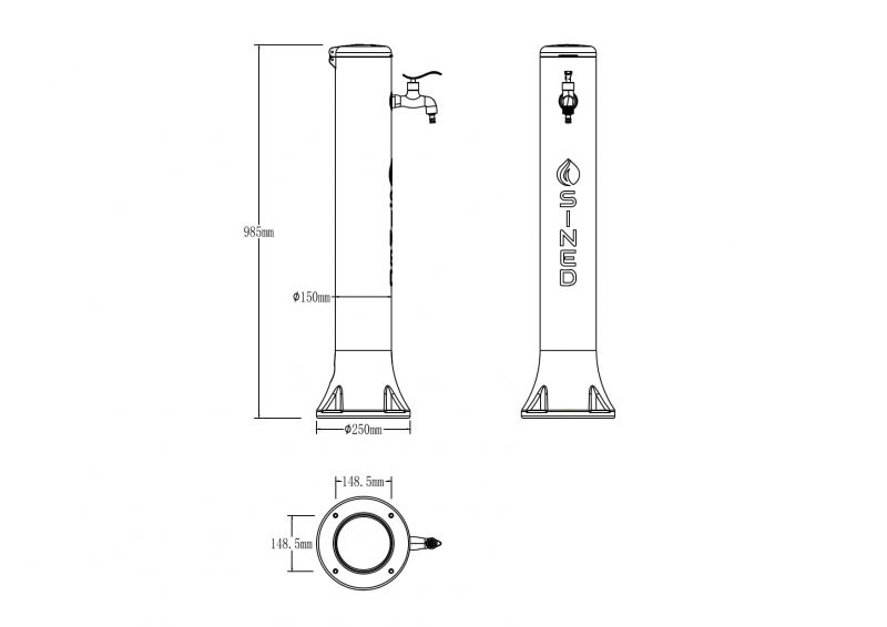 FONTANA-TRITONE-BIANCA Sined Tritone Fuente De Jardin En Hdpe Preparada Para Acoplamientos Rapidos Blanco Altura 100 Cm Fabricada En Hdpe - Imagen 8