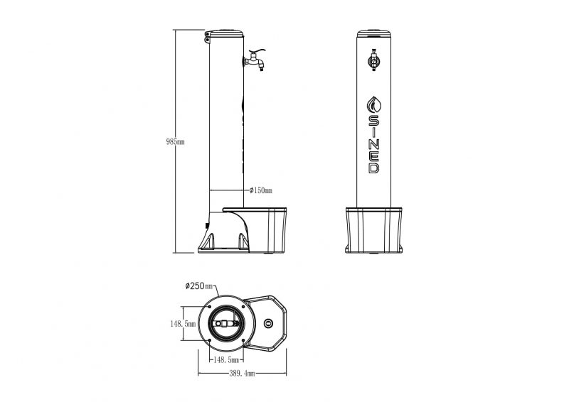 FONTANA-TRITONE-PRO-TORTORA Sined Tritone Pro Fuente De Polietileno Con Toma Doble y Cesta Tórtola De Fácil Instalación Con Manguera De 75 m De Longitud - Imagen 10